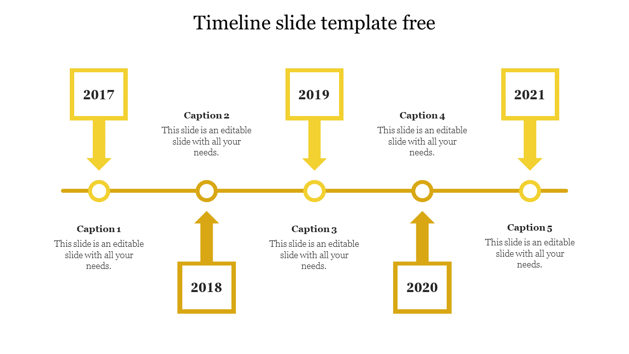 timeline slide template free-Yellow